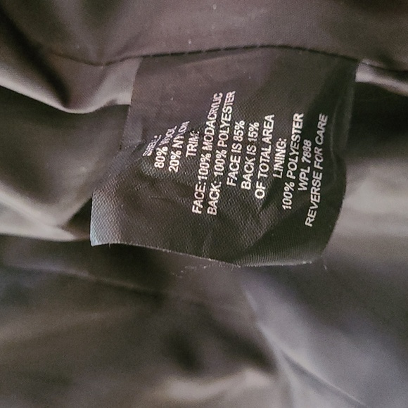 Anne Klein Black Trench Coat with Faux Fur Collar size L - Picture 7 of 10